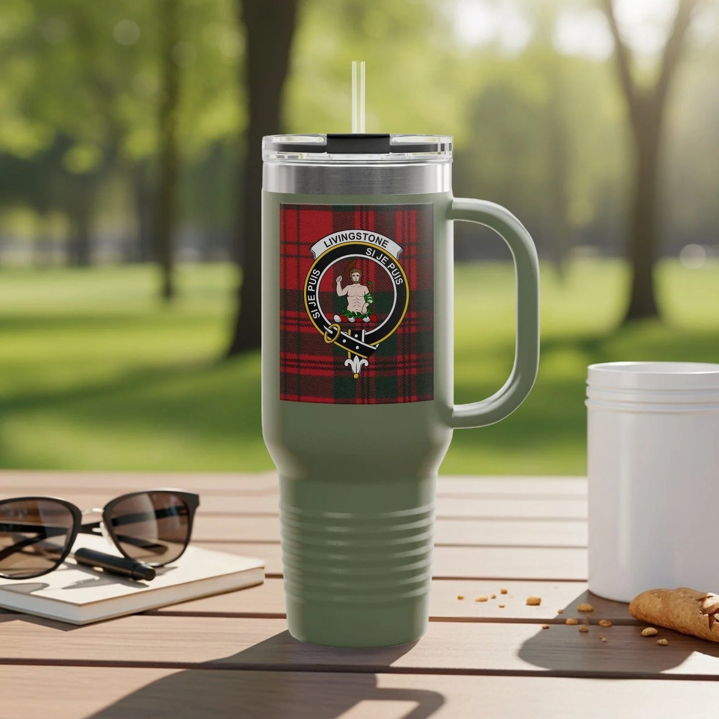 Highland Crest Tartan Design Travel Mug product