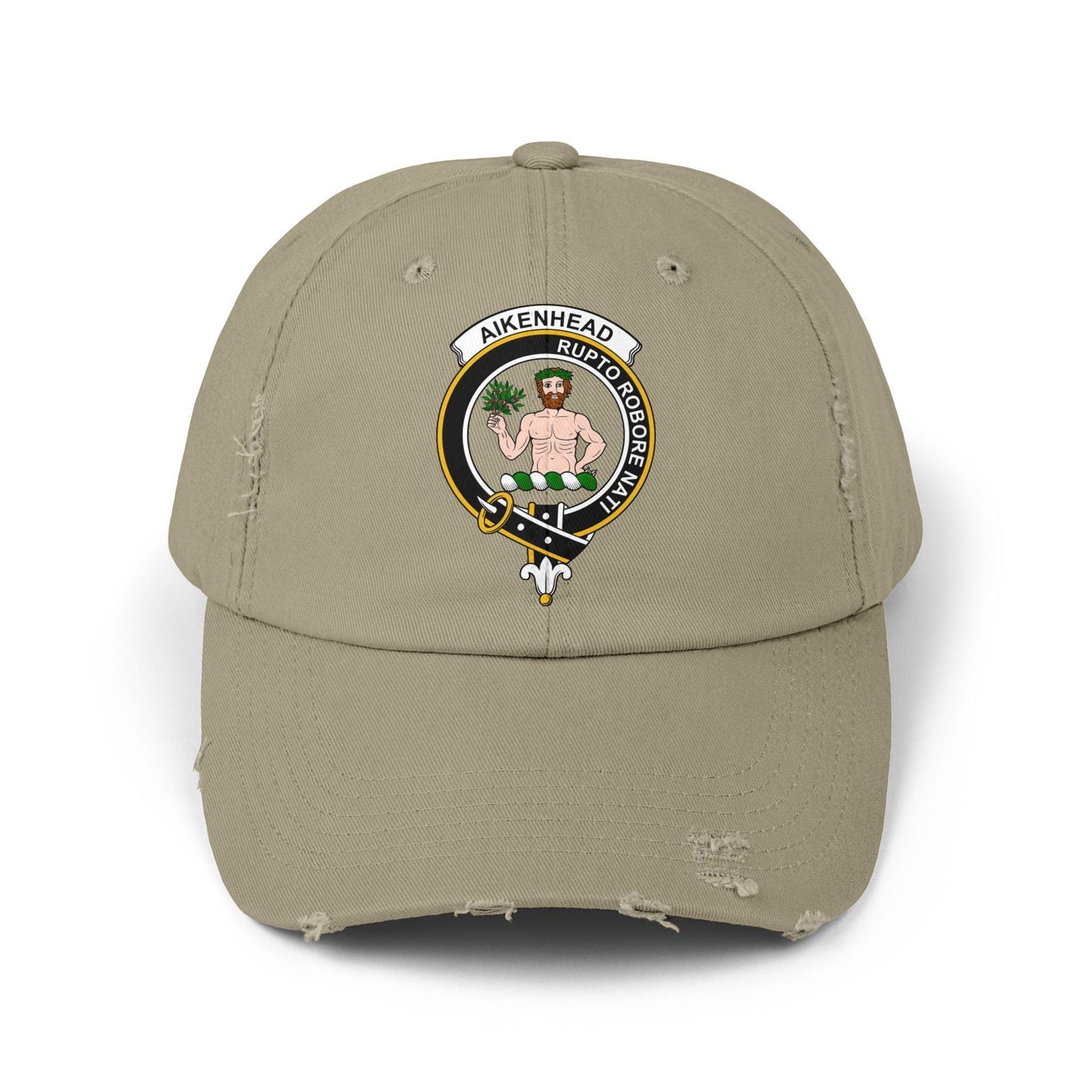 Aikenhead Clan Crest Scottish Distressed Baseball Cap - Celtic Ancestry Gifts