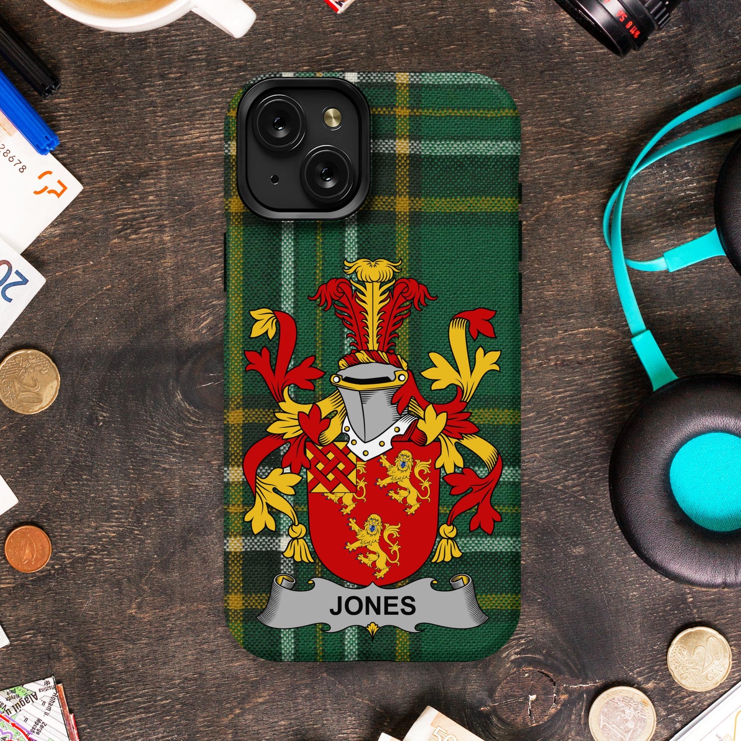 Personalized Family Crest Jones iPhone 14 Case product type