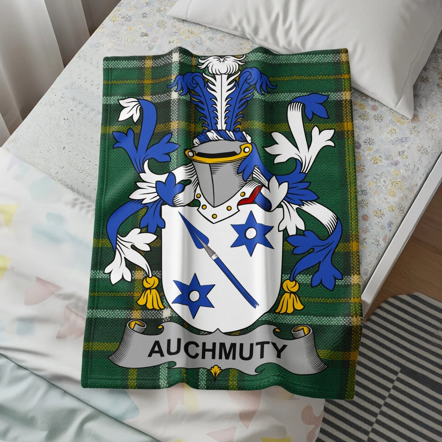 Auchmuty Family Crest Tartan Decor Blanket product