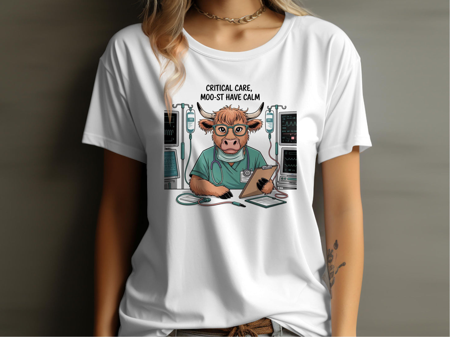 Critical Care Moo-st Have Calm Graphic T-Shirt - Celtic Ancestry Gifts