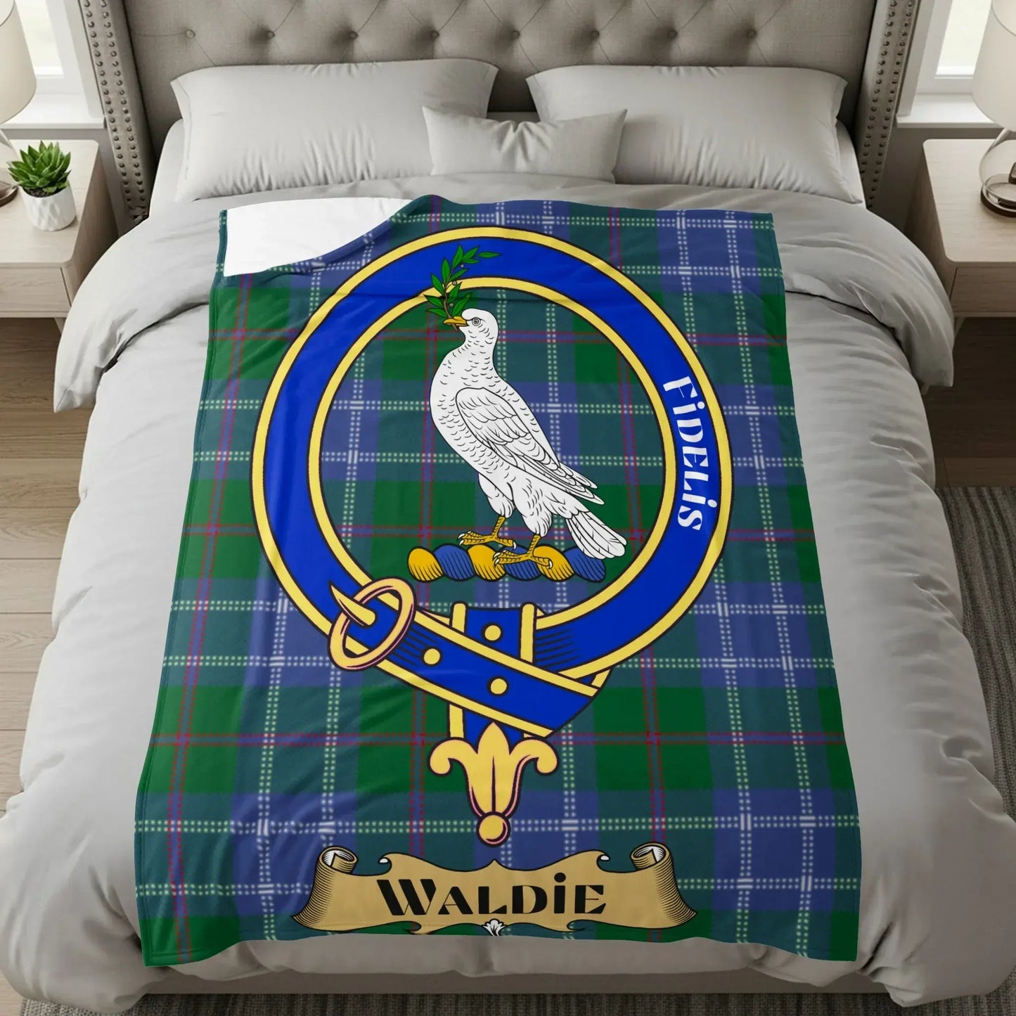 Clan Crest Tartan Blanket Waldie Family Throw product type