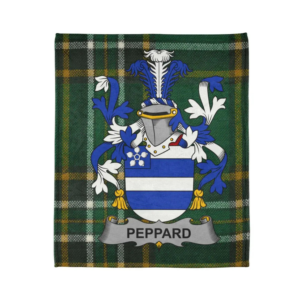Custom Peppard Family Crest Tartan Blanket product