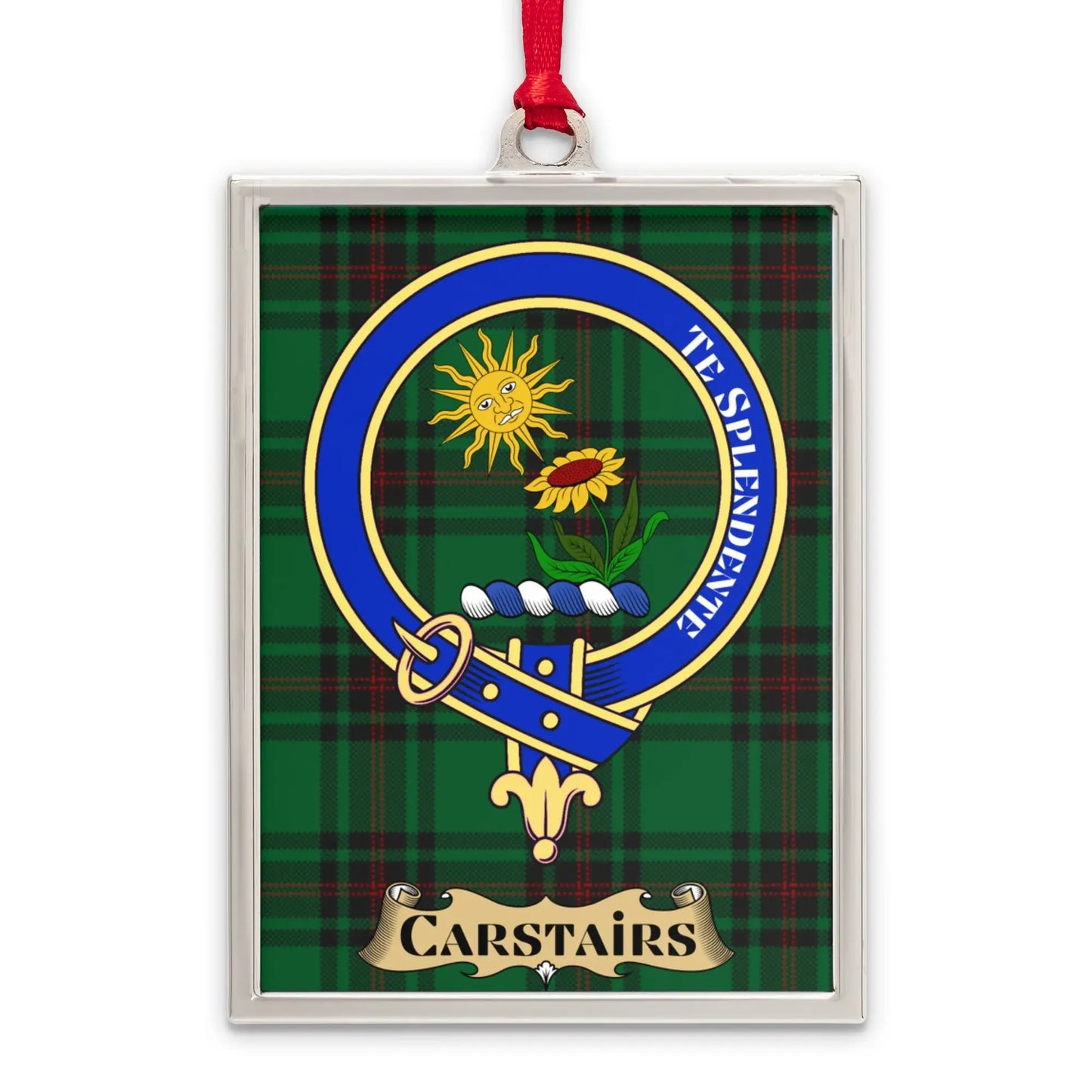 Clan Carstairs Crest Plaid Background Ornament product