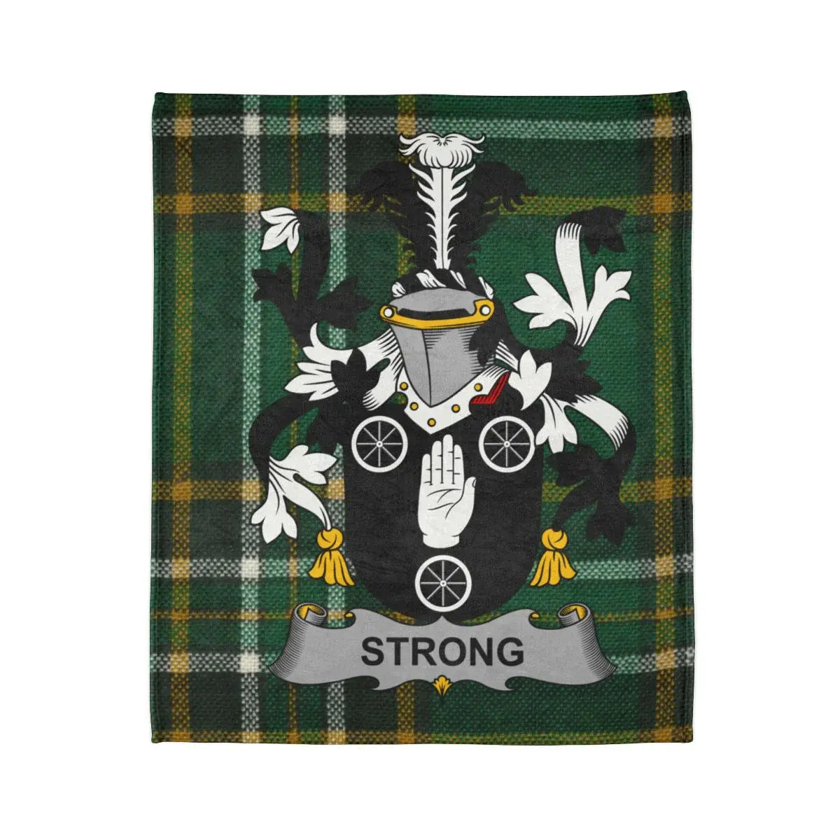 Strong Coat of Arms Tartan Background Throw Blanket Product