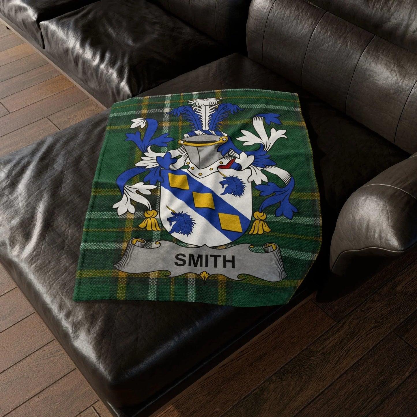 Smith Surname Irish Coat Of Arms Tartan Blanket