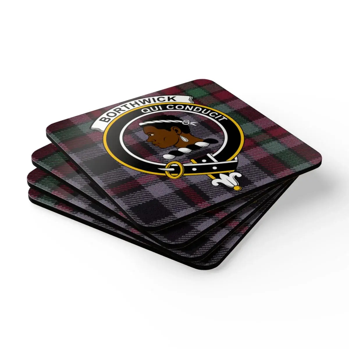 Borthwick Clan Crest Patterned Square Coasters product type