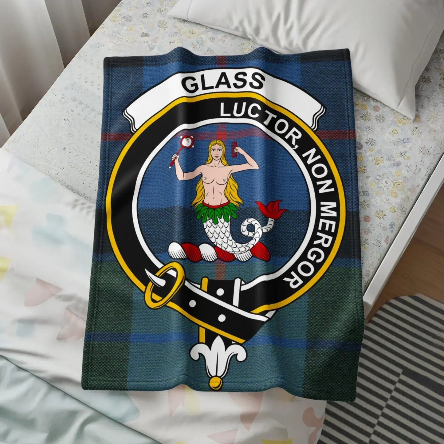 Glass Luctor Non Mergor Tartan Crest Blanket product