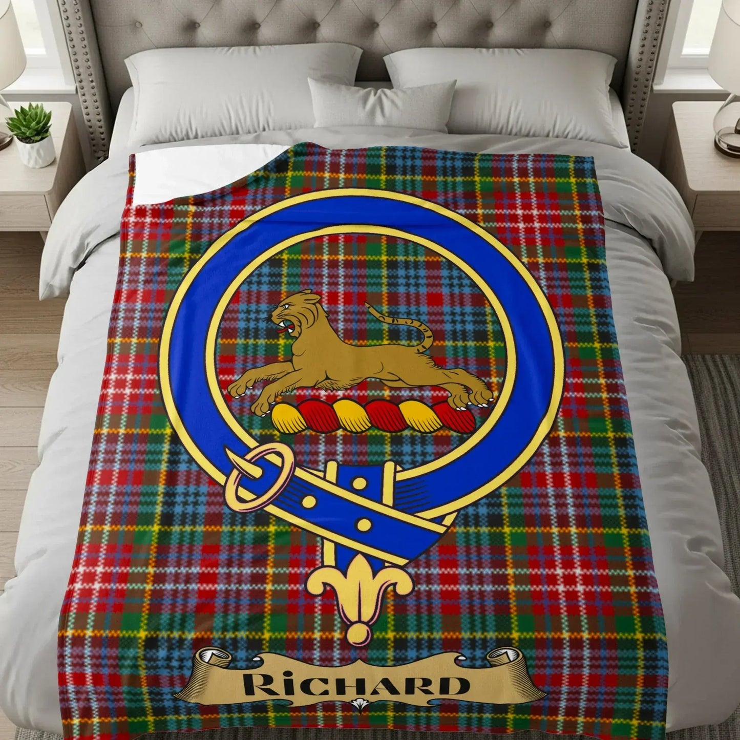 Personalized Tartan Blanket with Custom Crest product