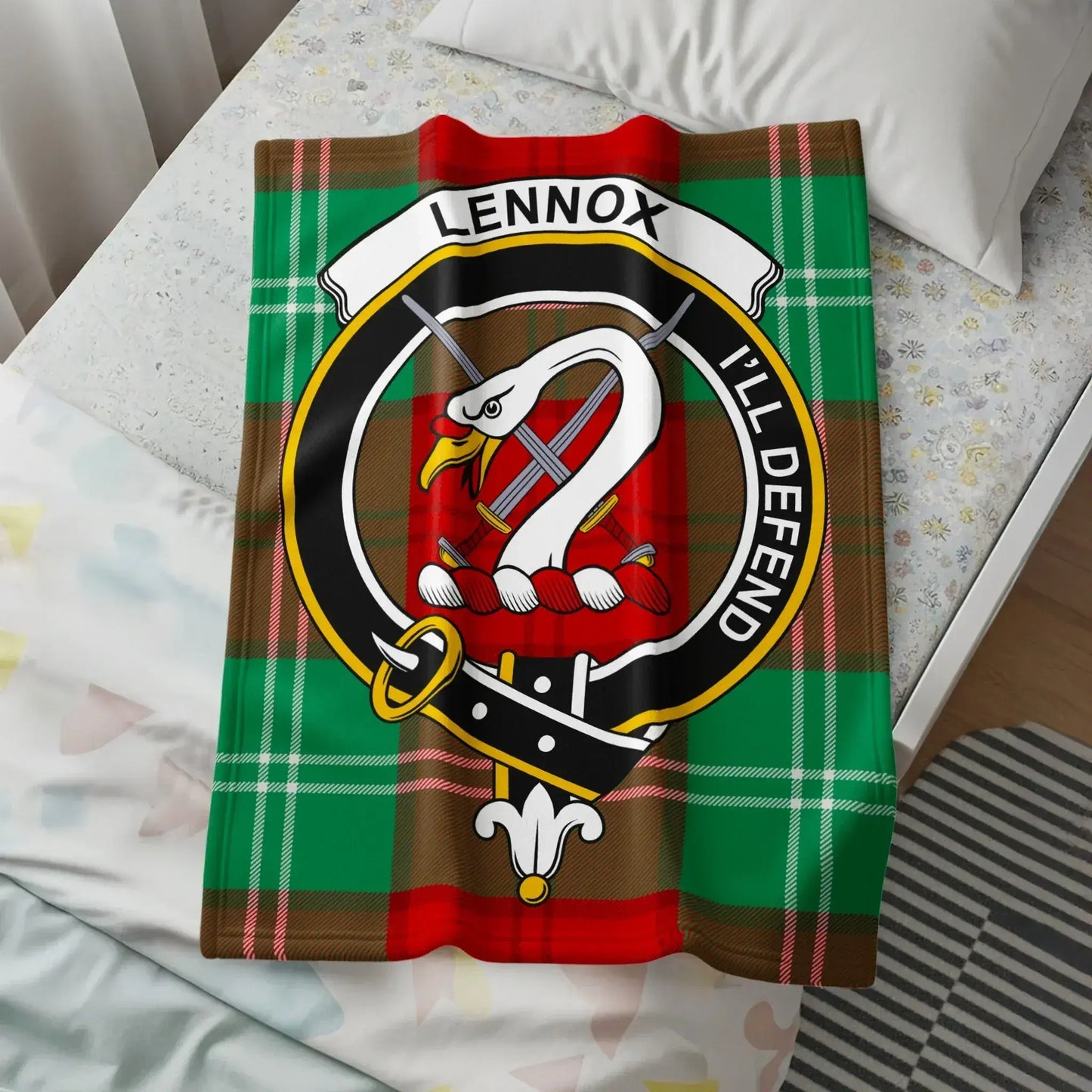 Custom Lennox I'll Defend Clan Plaid Blanket product