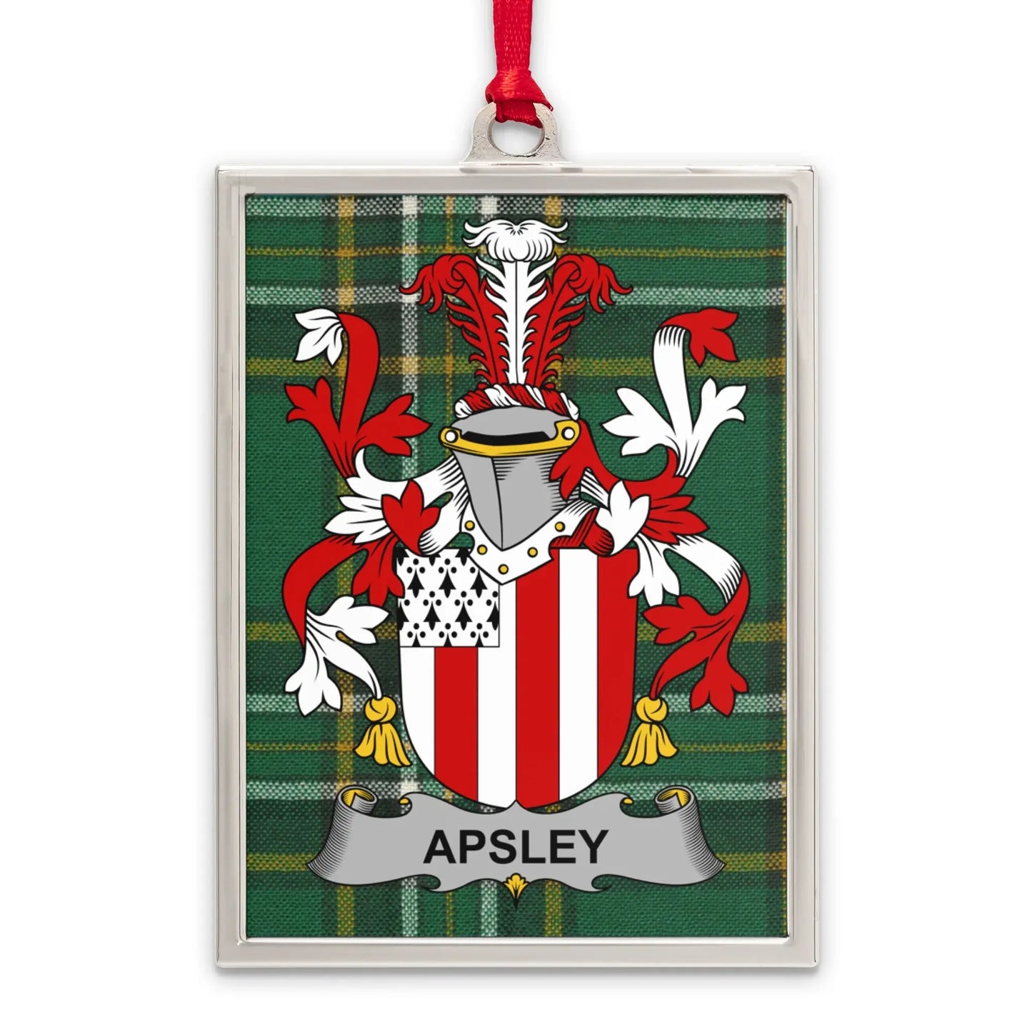 Apsley Family Crest Plaid Design Ornament product