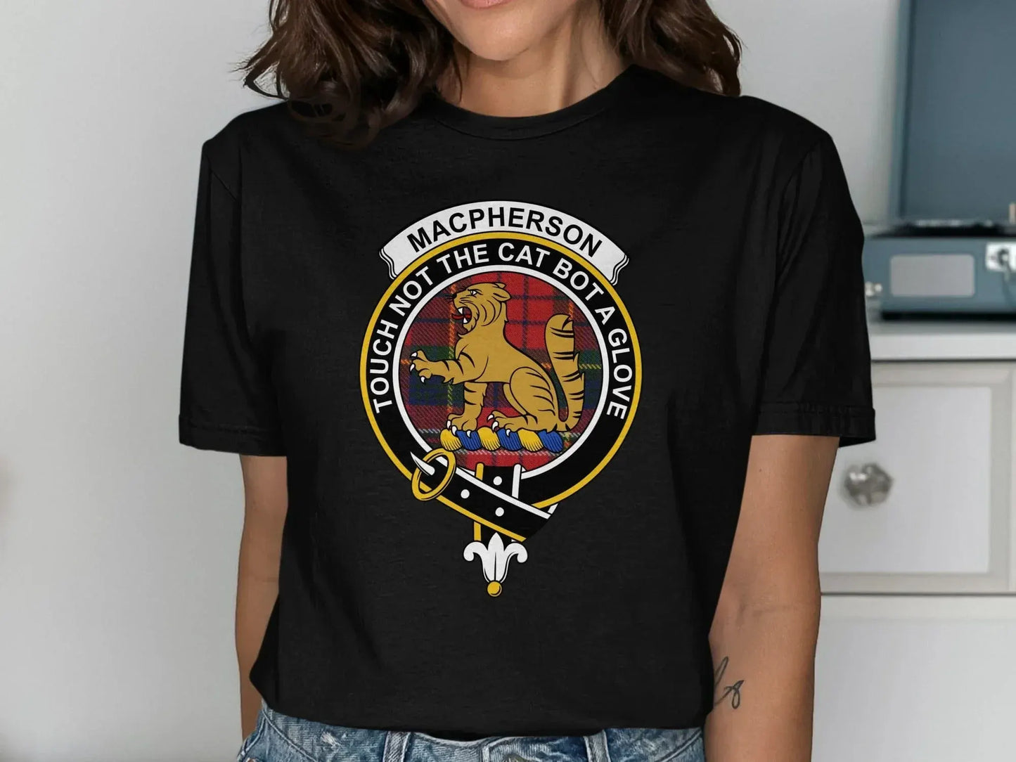 Touch Not The Cat Bot A Glove MacPherson Clan Shirt product type