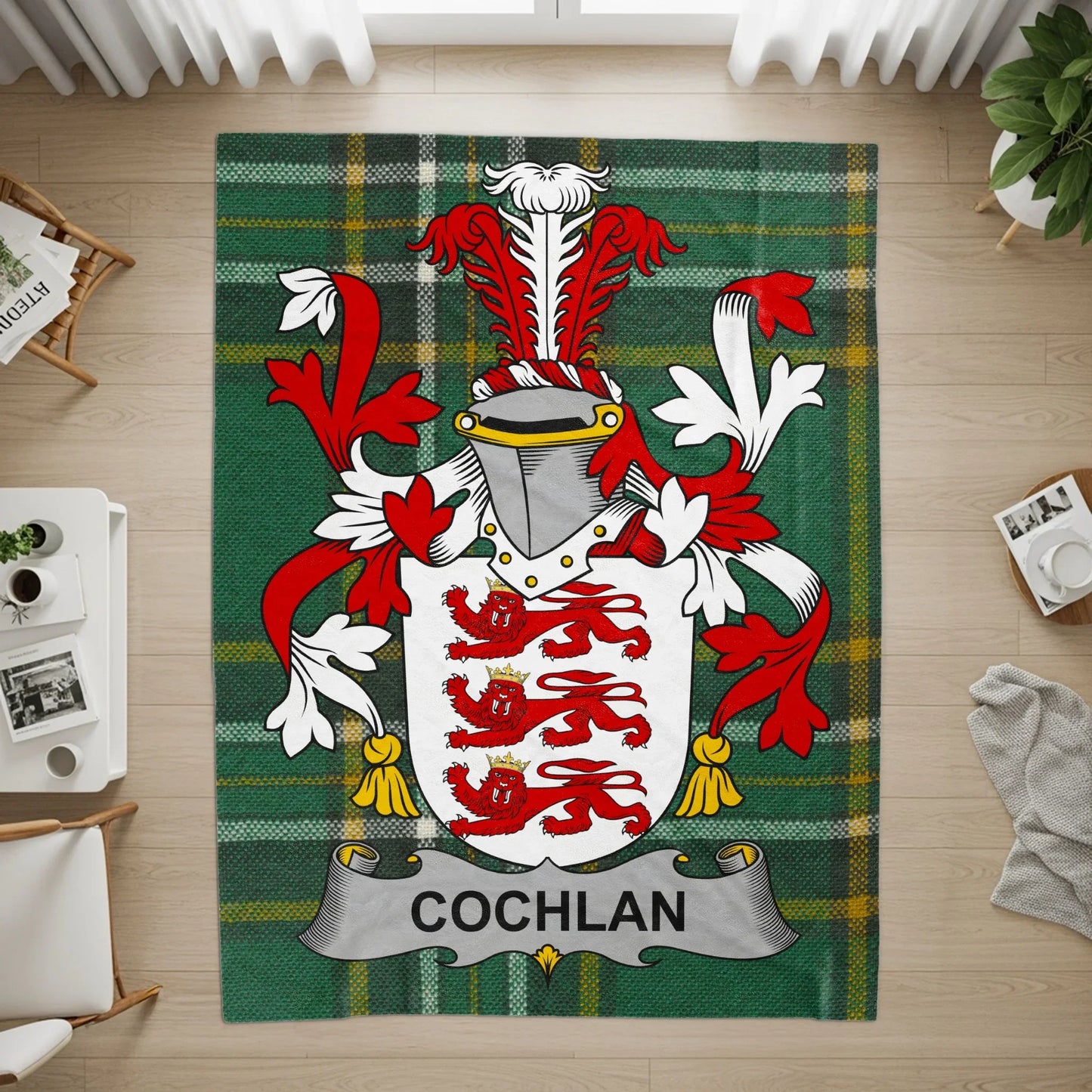 Elegant Family Crest Design Area Rug Product Type