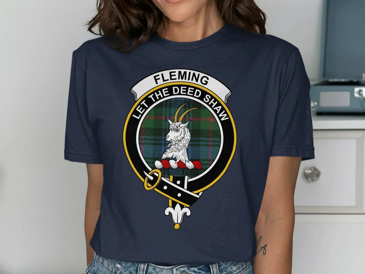 Fleming Let The Deed Shaw Crest Badge T-shirt product