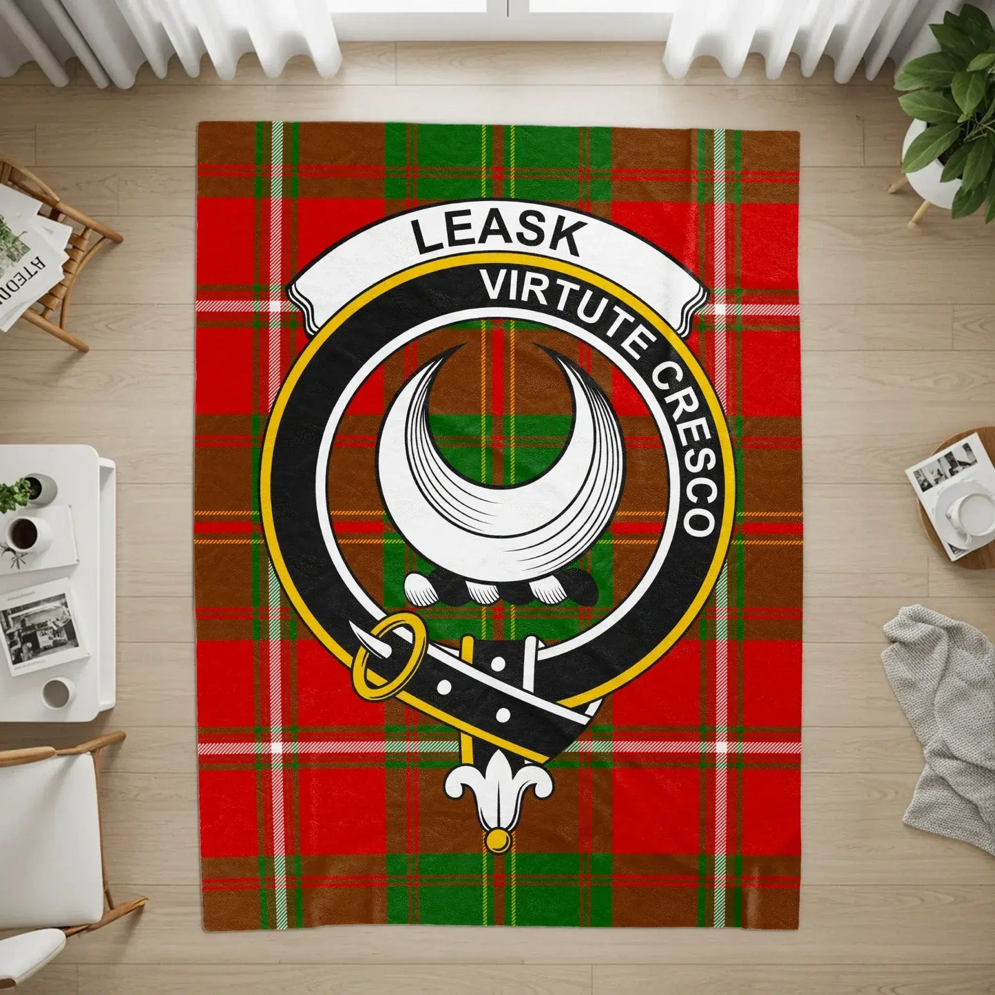 Leask Virtute Cresco Tartan Plaid Blanket product type