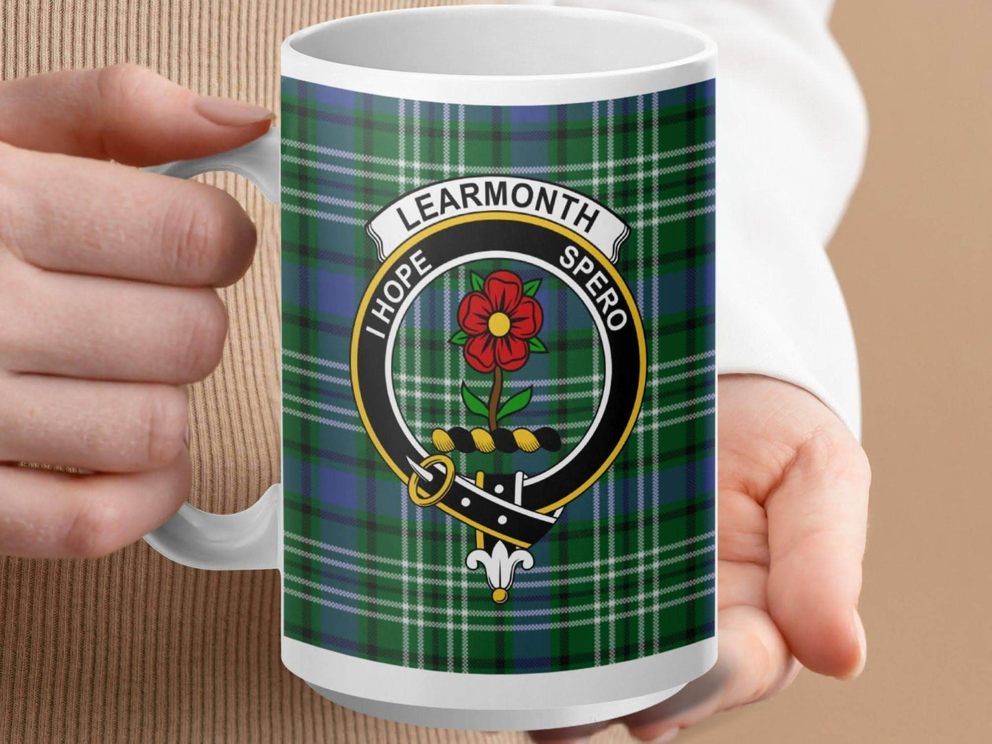 Learmonth Tartan Plaid Crest Emblem Ceramic Mug product