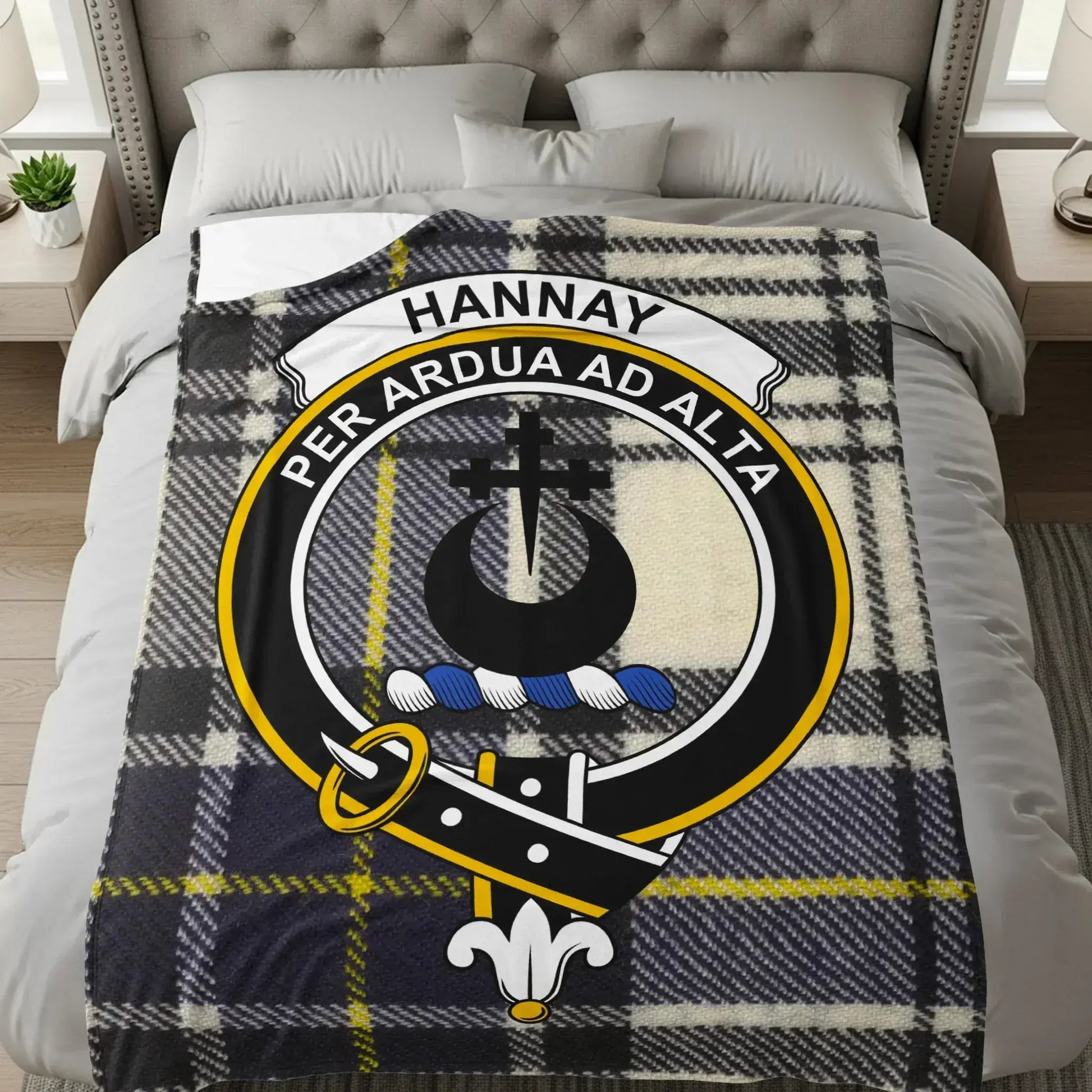 Hannay Per Ardua Ad Alta Clan Crest Plaid product