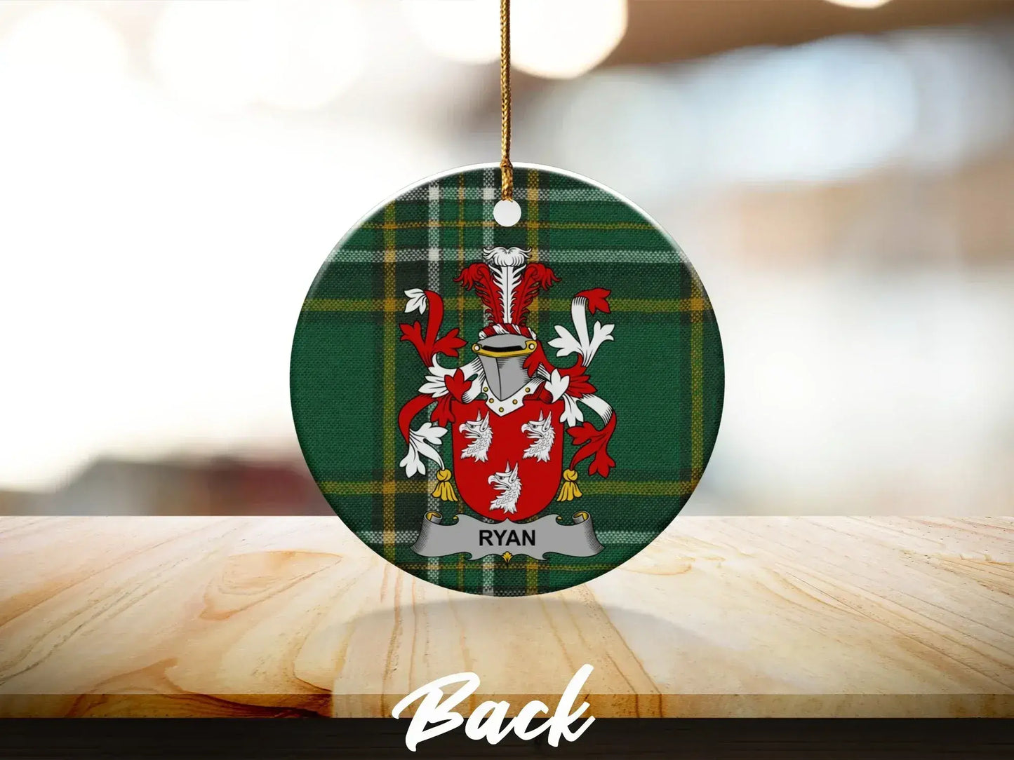 Custom Family Crest Plaid Ornament Christmas product type