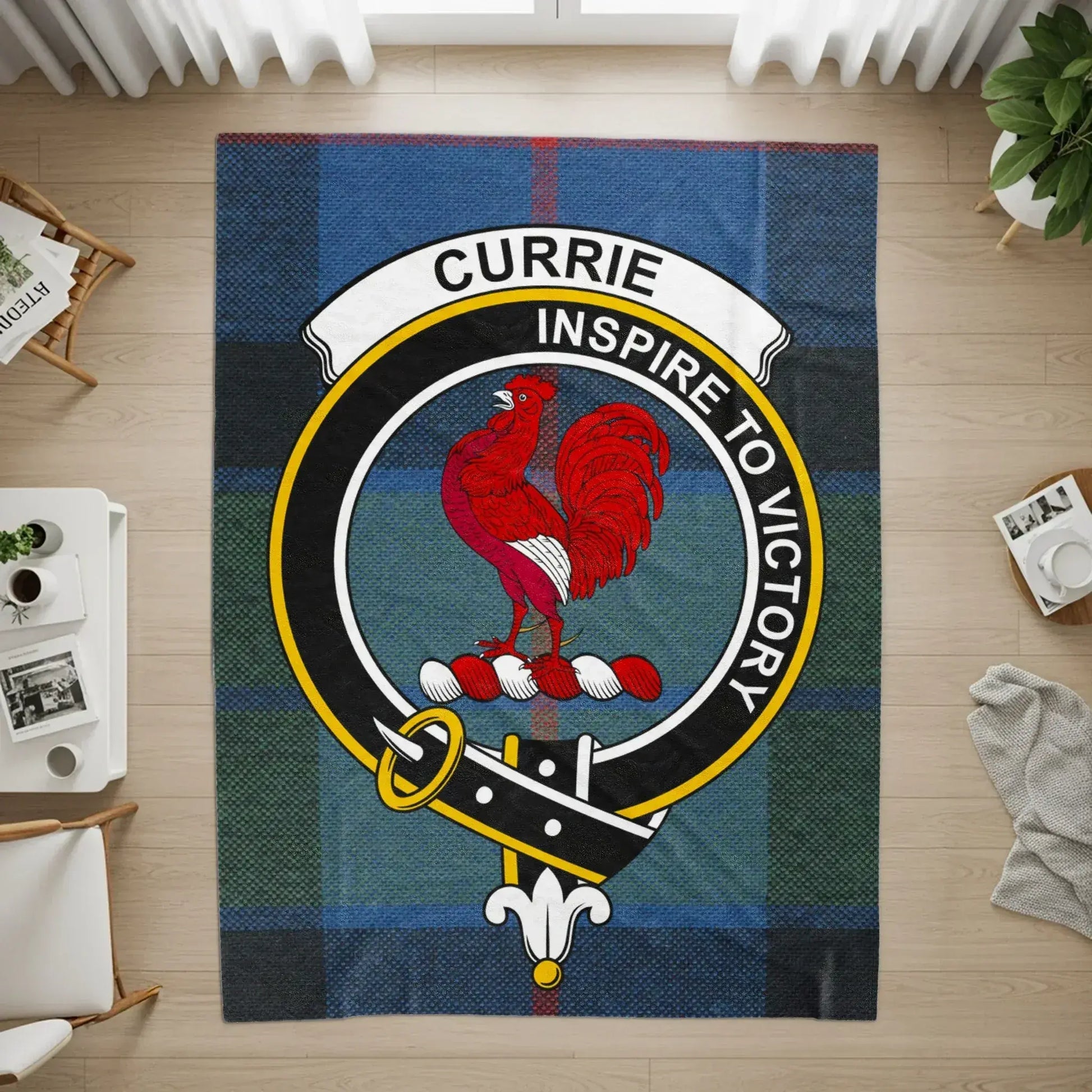 Clan Currie Inspire to Victory Tartan Rug product