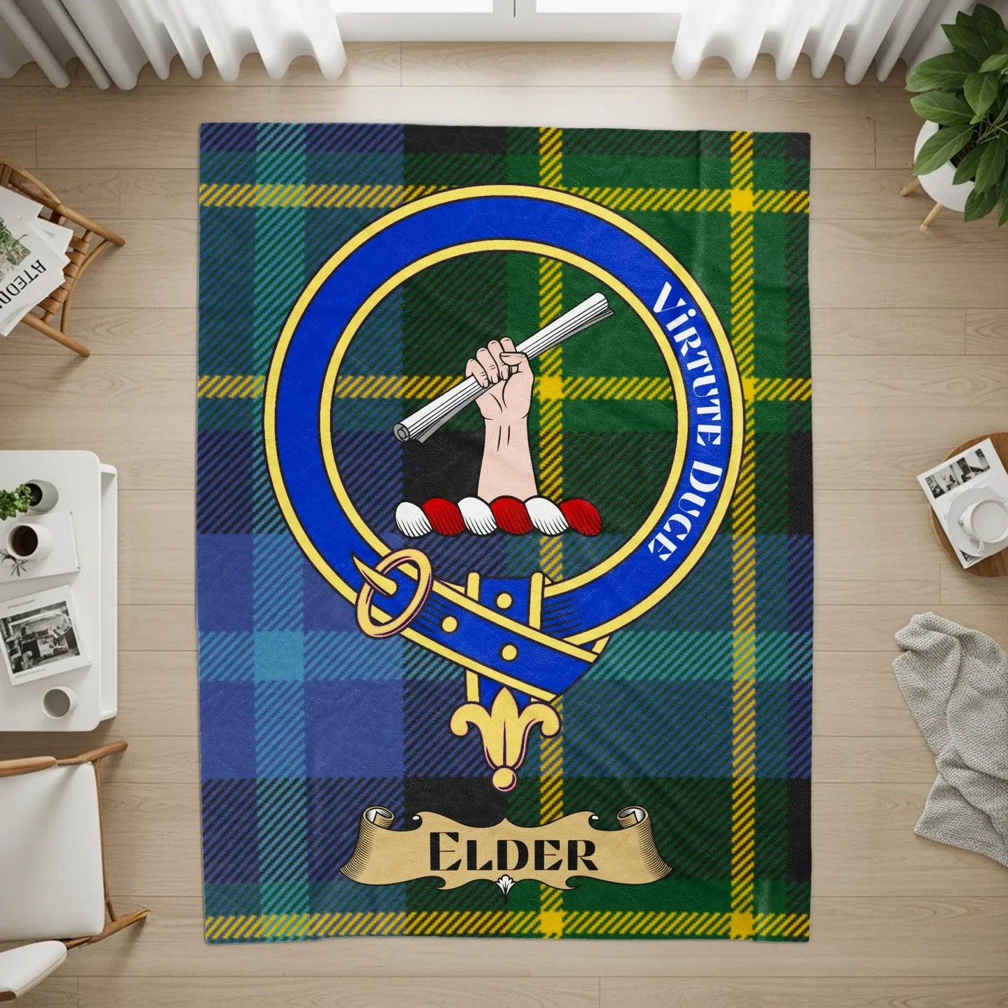 Virtute Duce Elder Blue Green Plaid Rug product