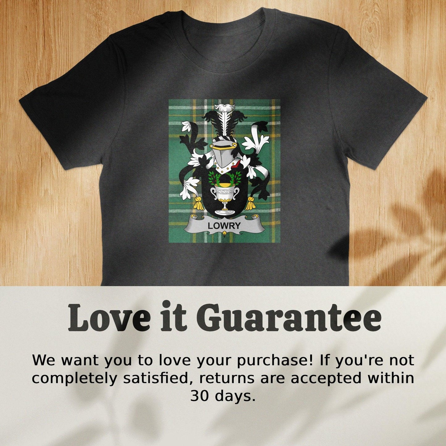 Lowry Family Crest Tartan T-Shirt - Celtic Ancestry Gifts