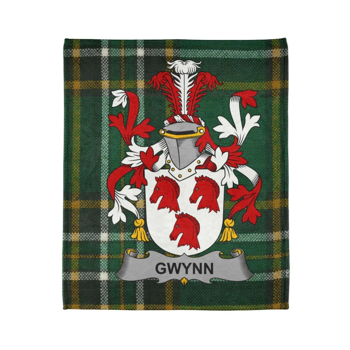 Family Name Crest Graphic Plaid Design Product