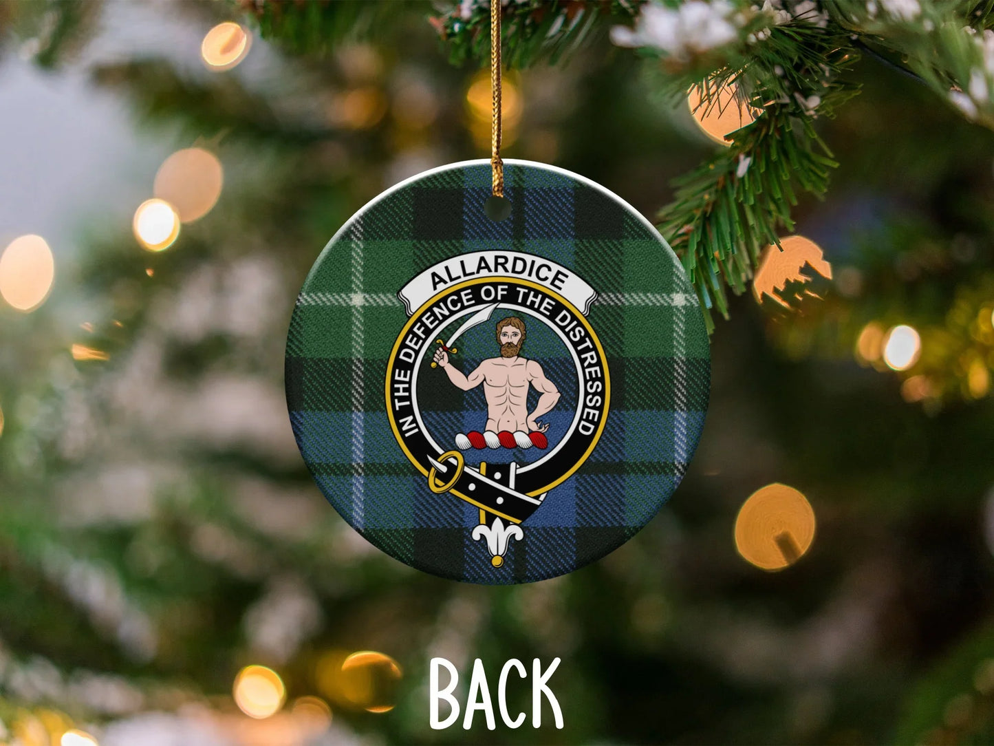 Allardice Family Crest Tartan Tree Ornament product