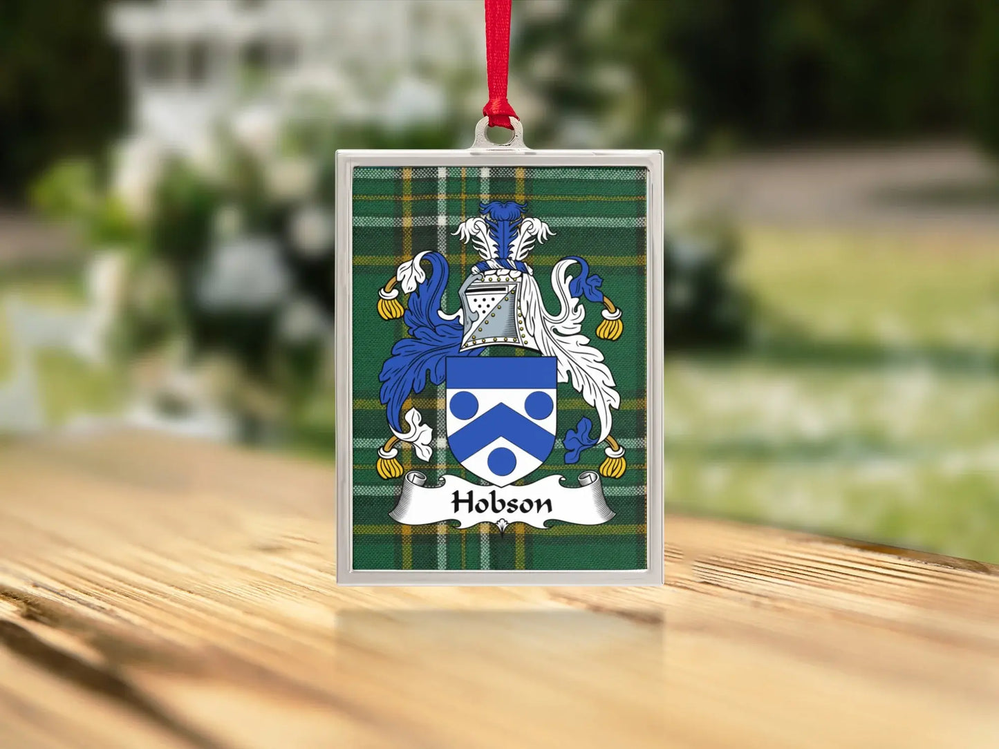 Hobson Family Crest Acrylic Holiday Ornament product