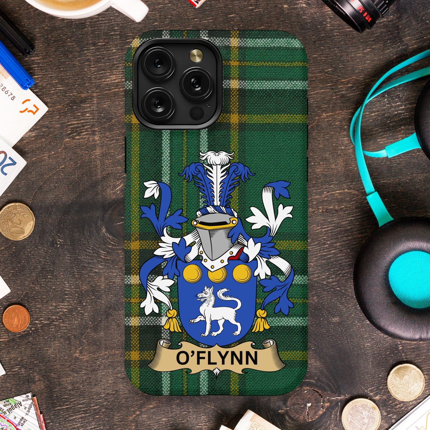 O'Flynn Coat of Arms Tartan Phone Case product