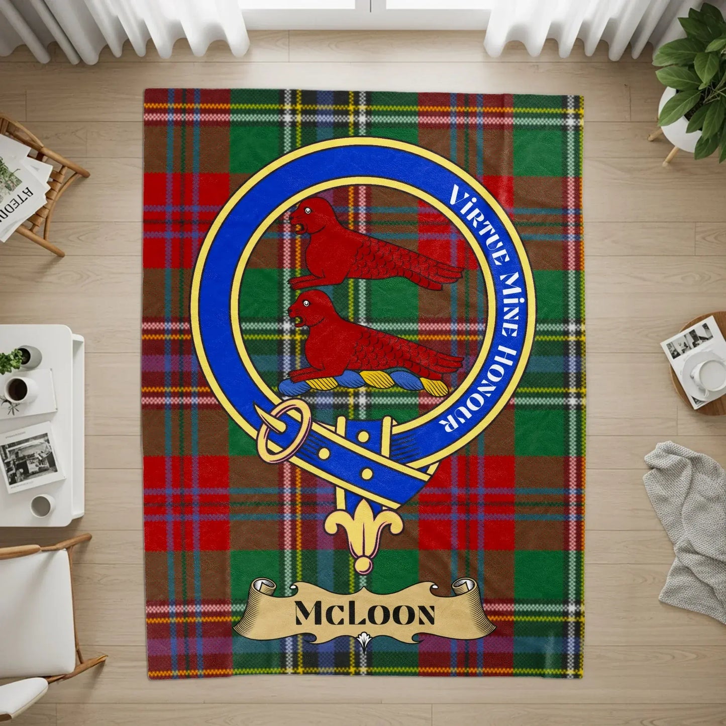 Virtue Mine Honour Red Birds McLoon Plaid Rug product