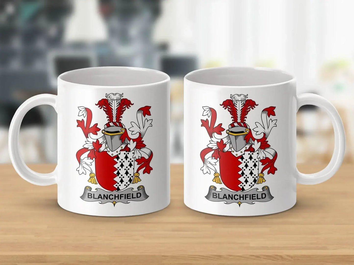 Blanchfield Irish Family Crest Coat of Arms Mug - Celtic Ancestry Gifts