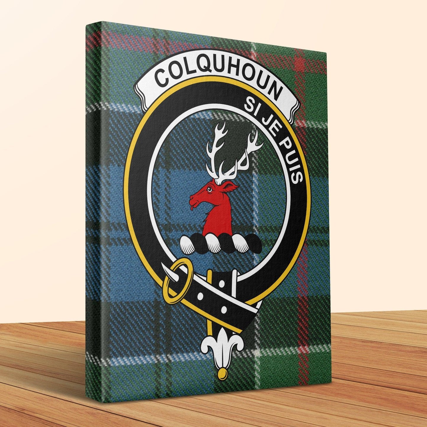 Colquhoun Clan Badge Tartan Design Canvas Art product
