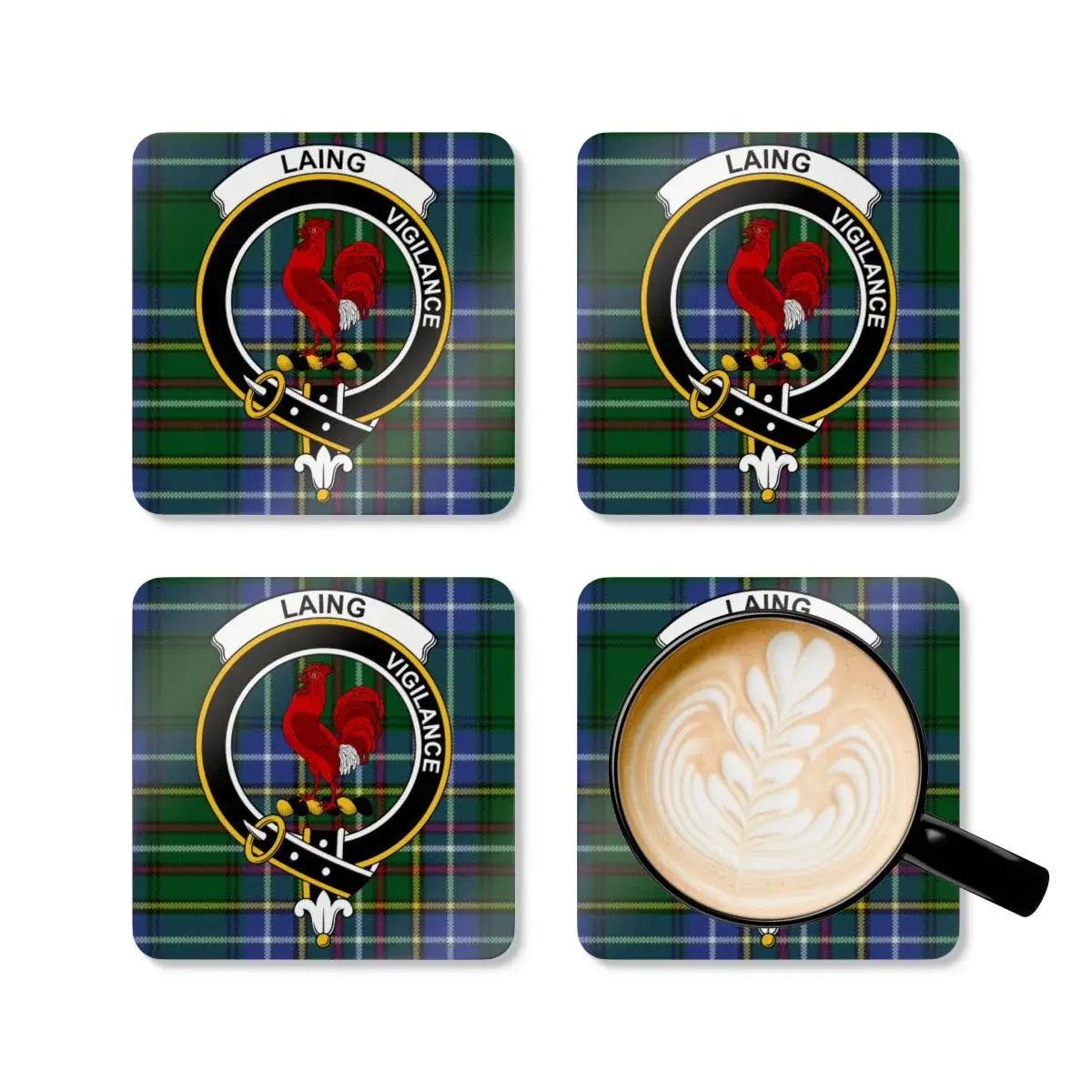 Laing Family Crest Tartan Coaster Set Product type