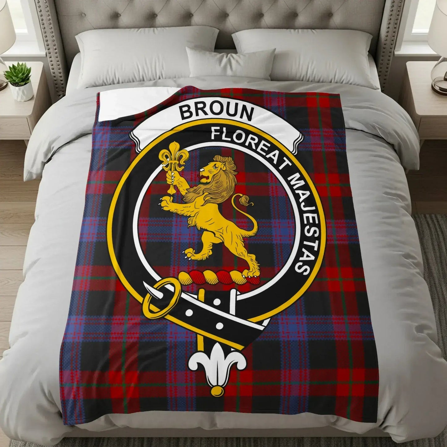 Scottish Clan Crest Tartan Blanket Throw product