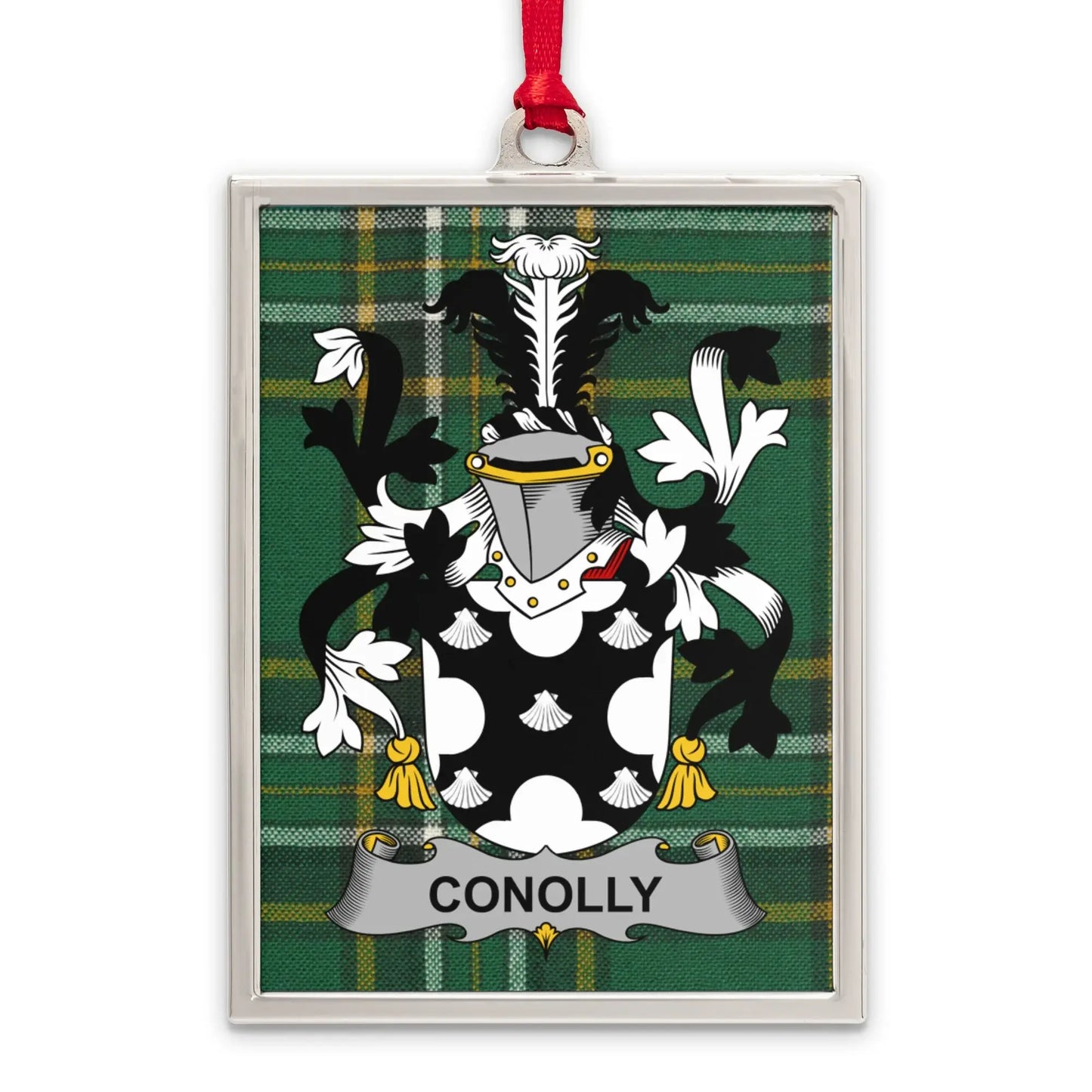 Conolly Family Crest Plaid Green Background product