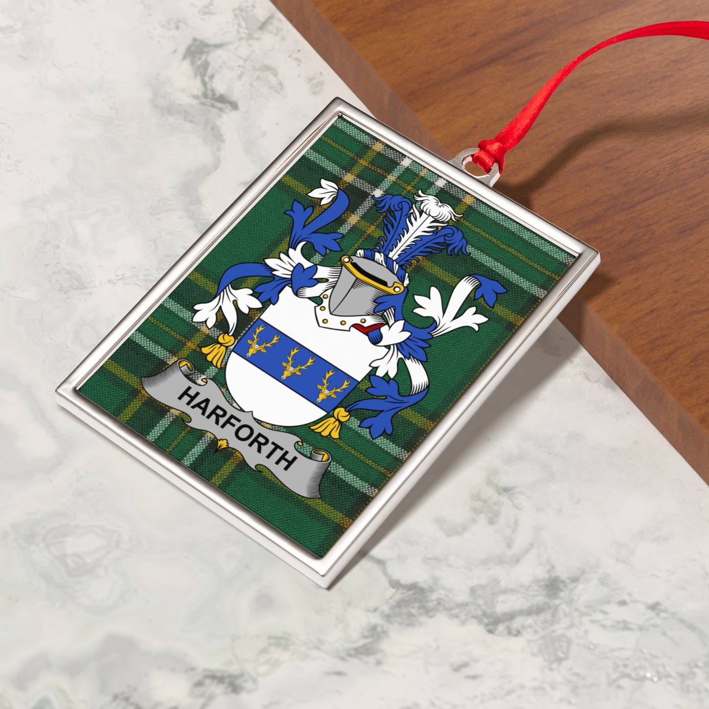 Harforth Family Crest Tartan Ornament product