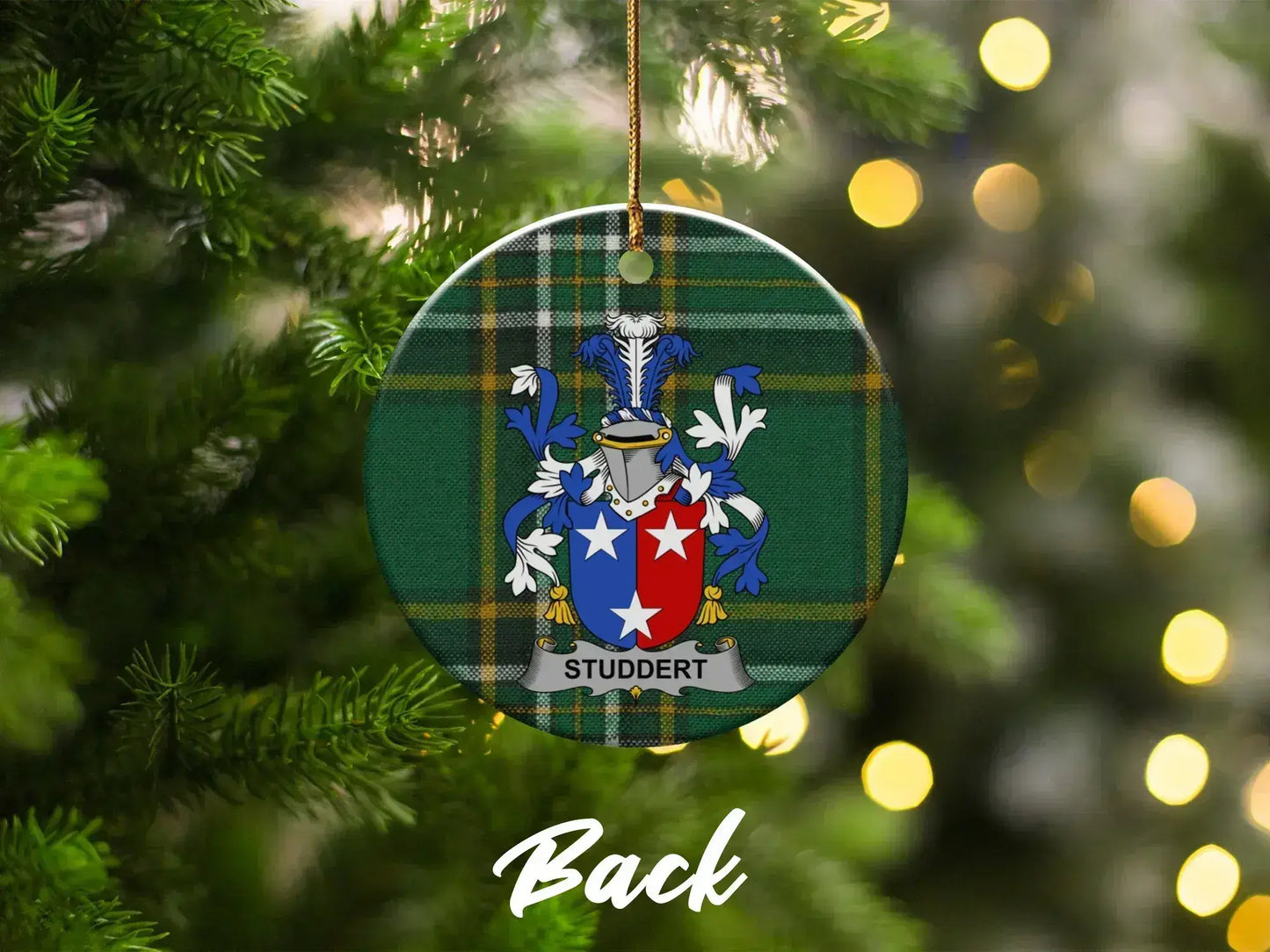 Detailed Family Crest Round Christmas Ornament product