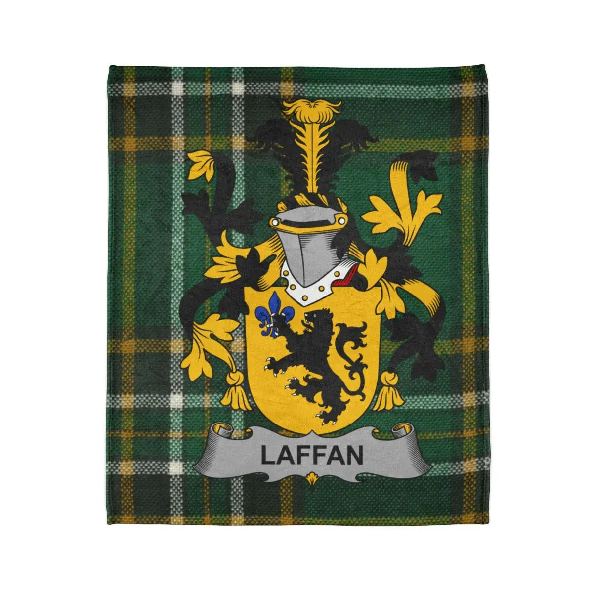 Laffan Crest and Plaid Pattern Throw Blanket product