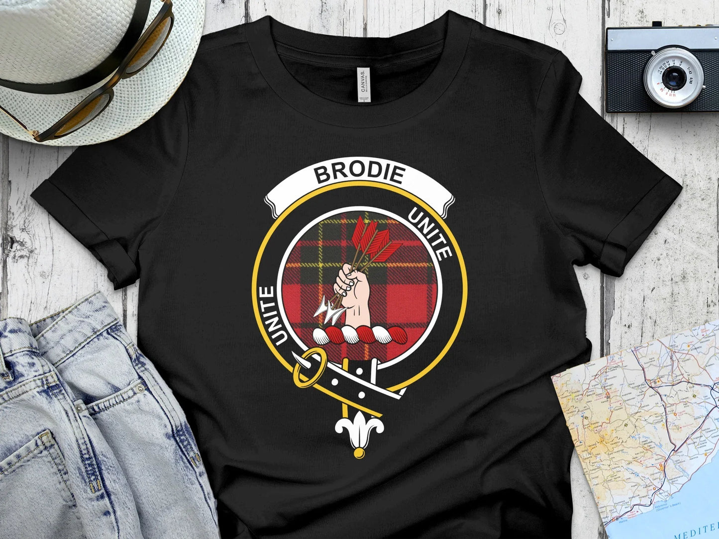 Brodie Unite Clan Crest Emblem Black T-Shirt product