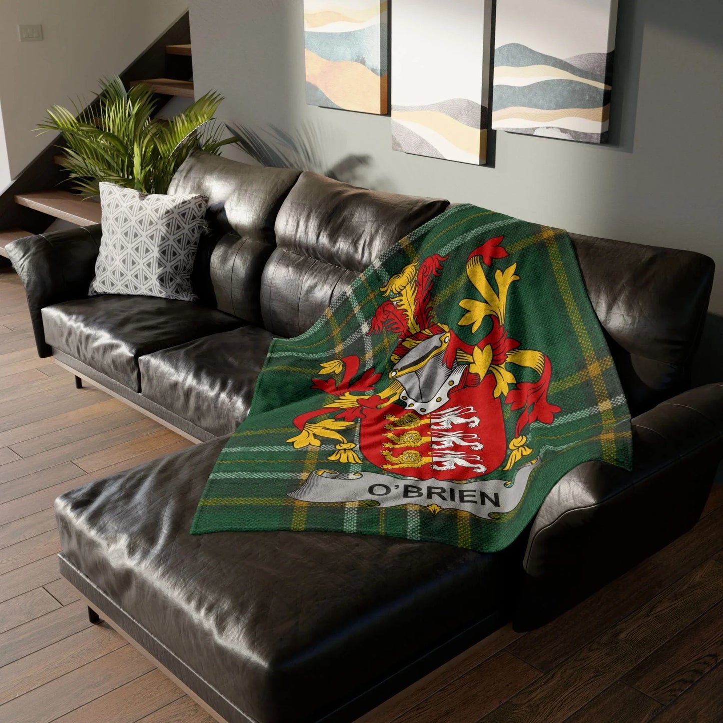 O'Brien Surname Irish Coat Of Arms Tartan Blanket