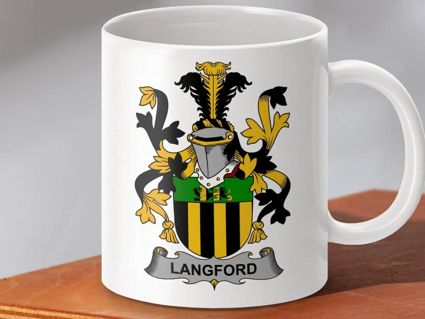 Langford Irish Family Crest Surname Gift Idea Coffee Mug - Celtic Ancestry Gifts
