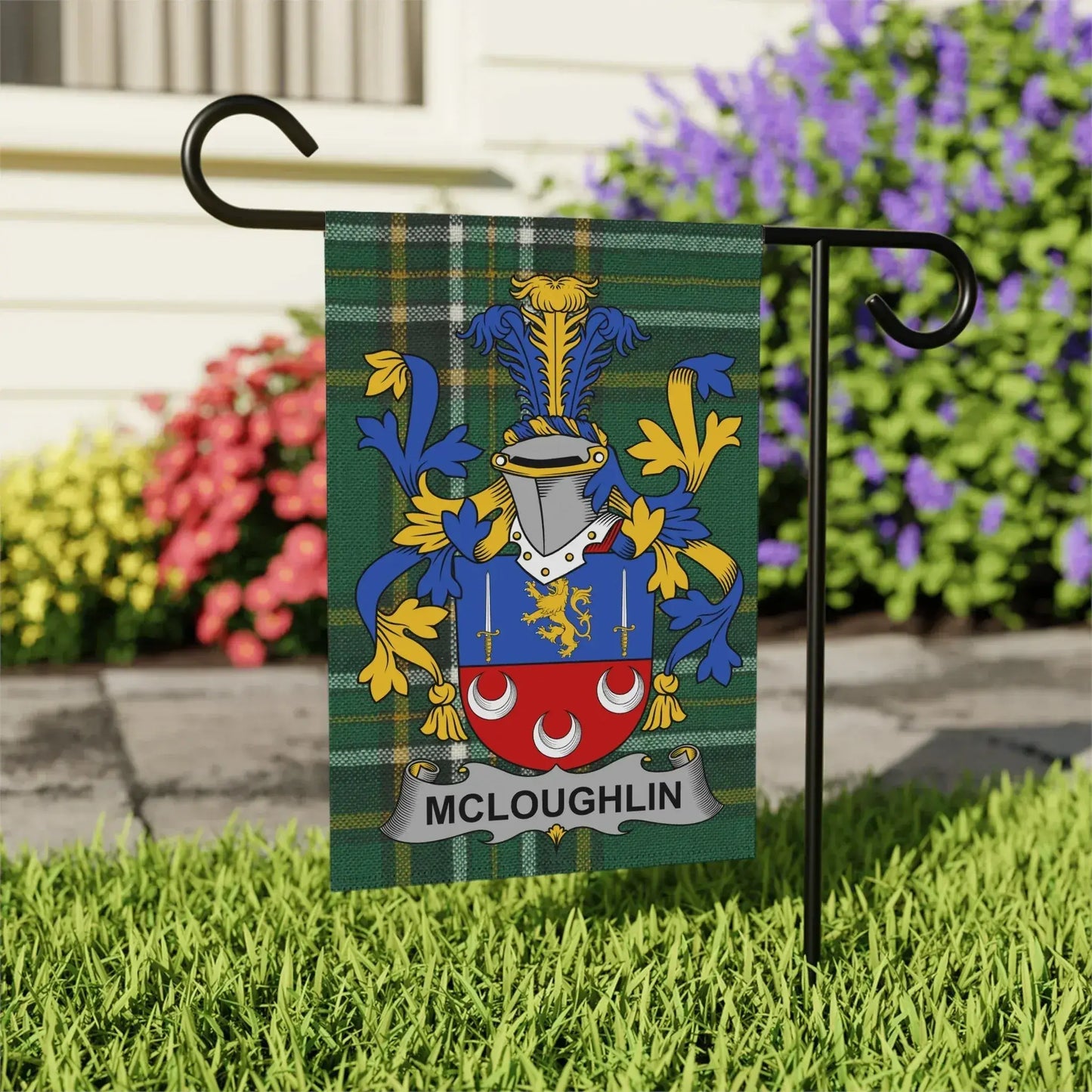 McLoughlin Family Crest Design Garden Flag product