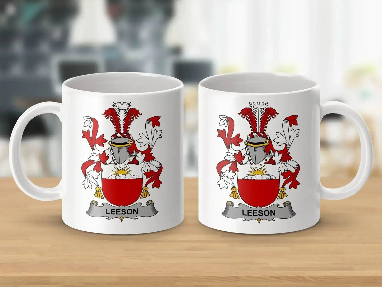 Leeson Irish Surname Family Crest Heritage Graphic 11oz mug - Celtic Ancestry Gifts
