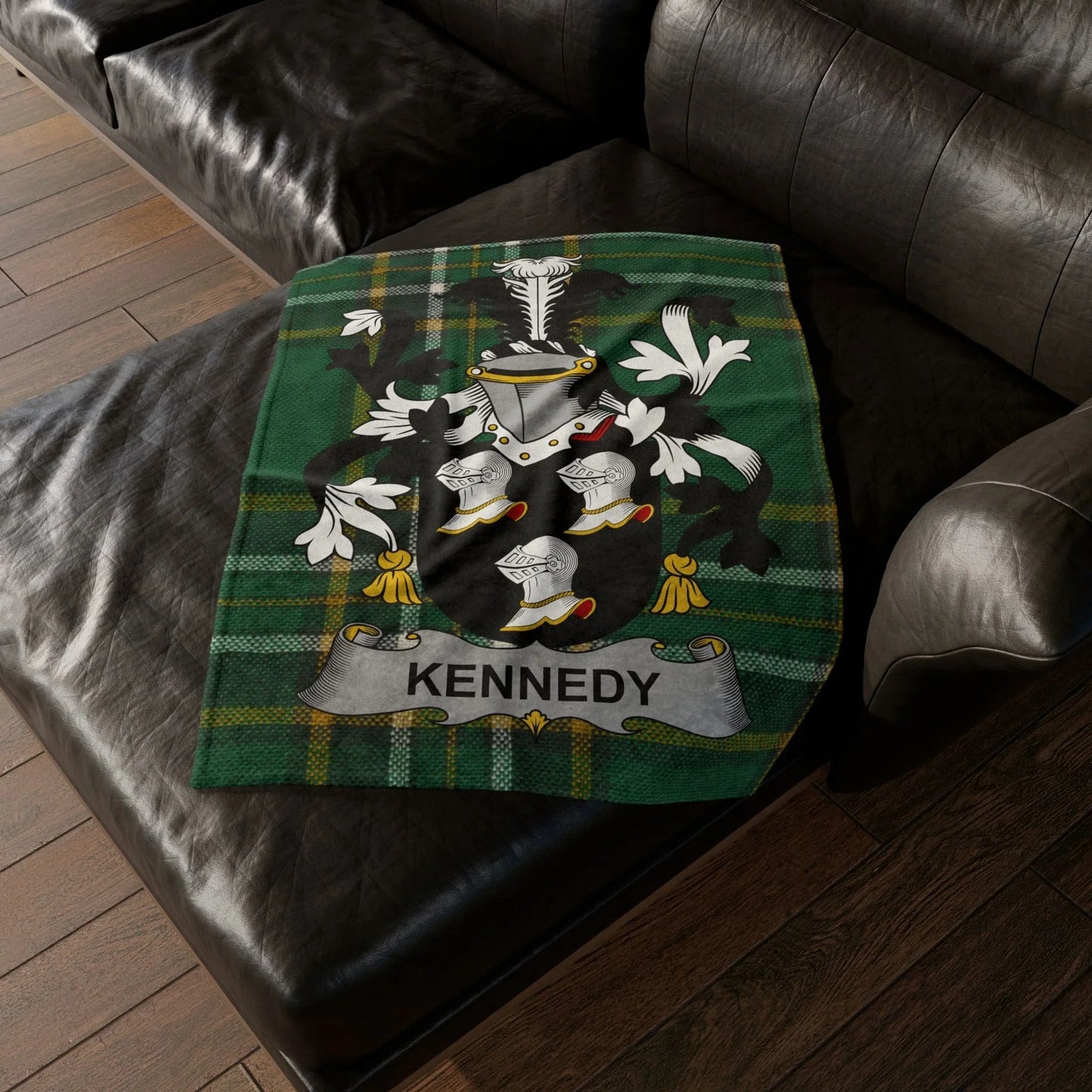 Kennedy Surname Irish Coat Of Arms Tartan Blanket
