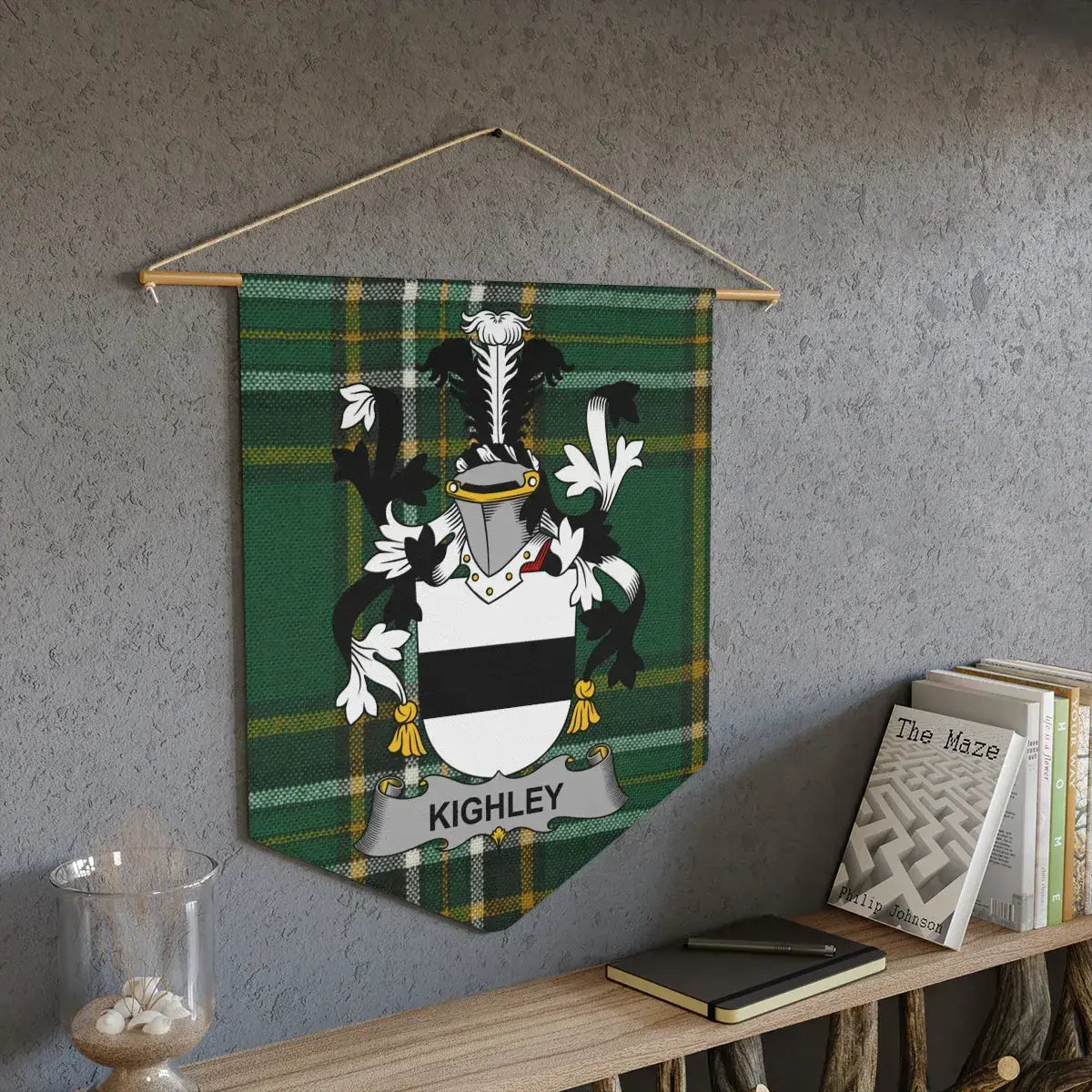 Green and Black Custom Family Crest Wall Banner product