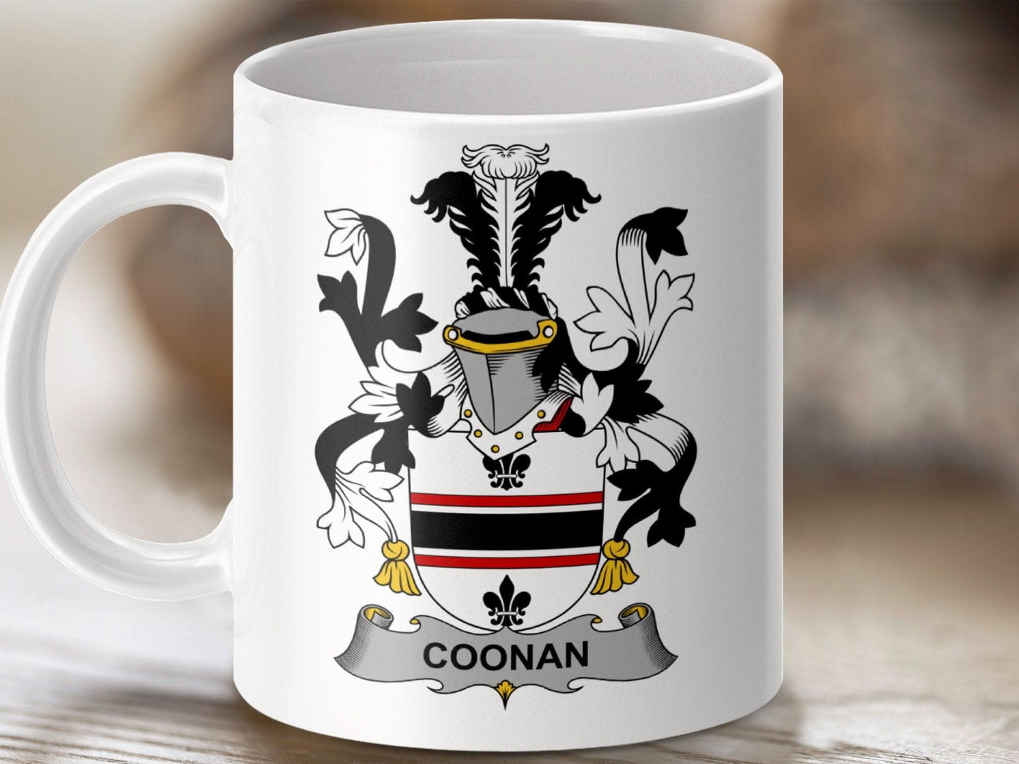 Coonan Surname Irish Family Crest Mug - Celtic Ancestry Gifts