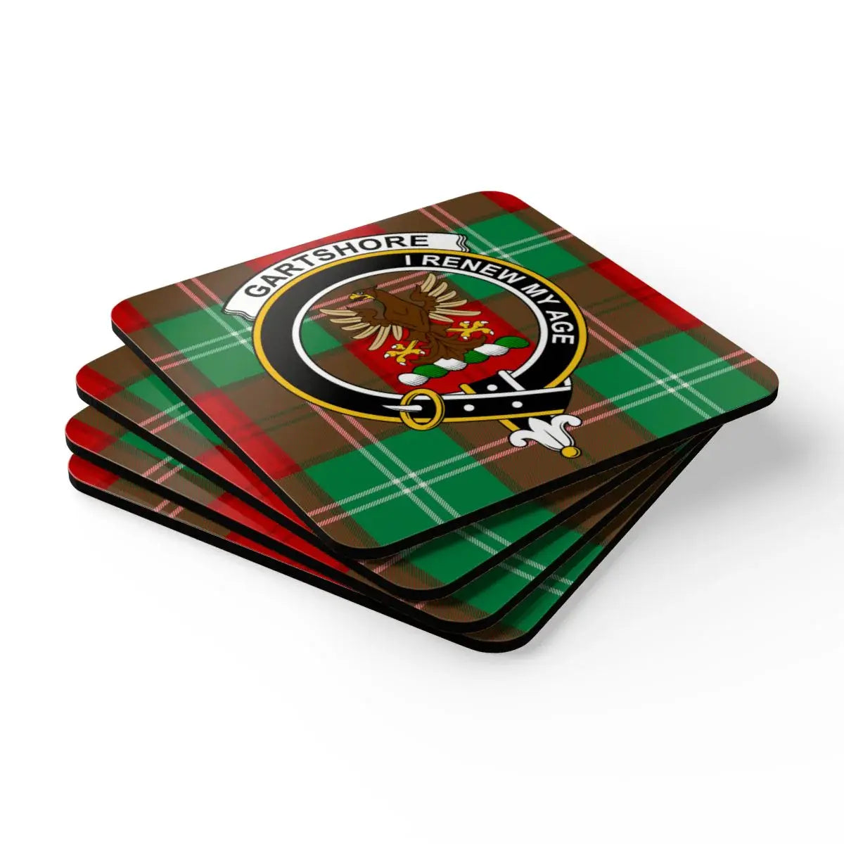 Scottish Clan Crest Plaid Pattern Square Coasters product