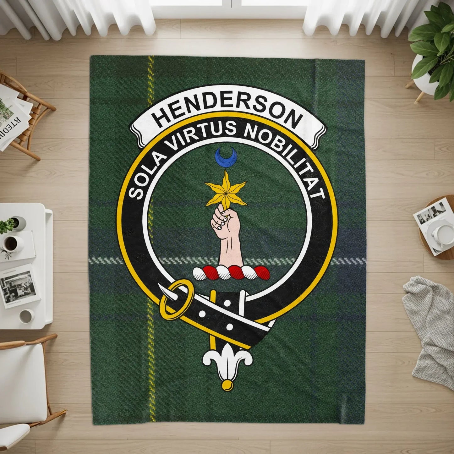 Henderson Sola Virtus Nobilitat Clan Crest Rug product