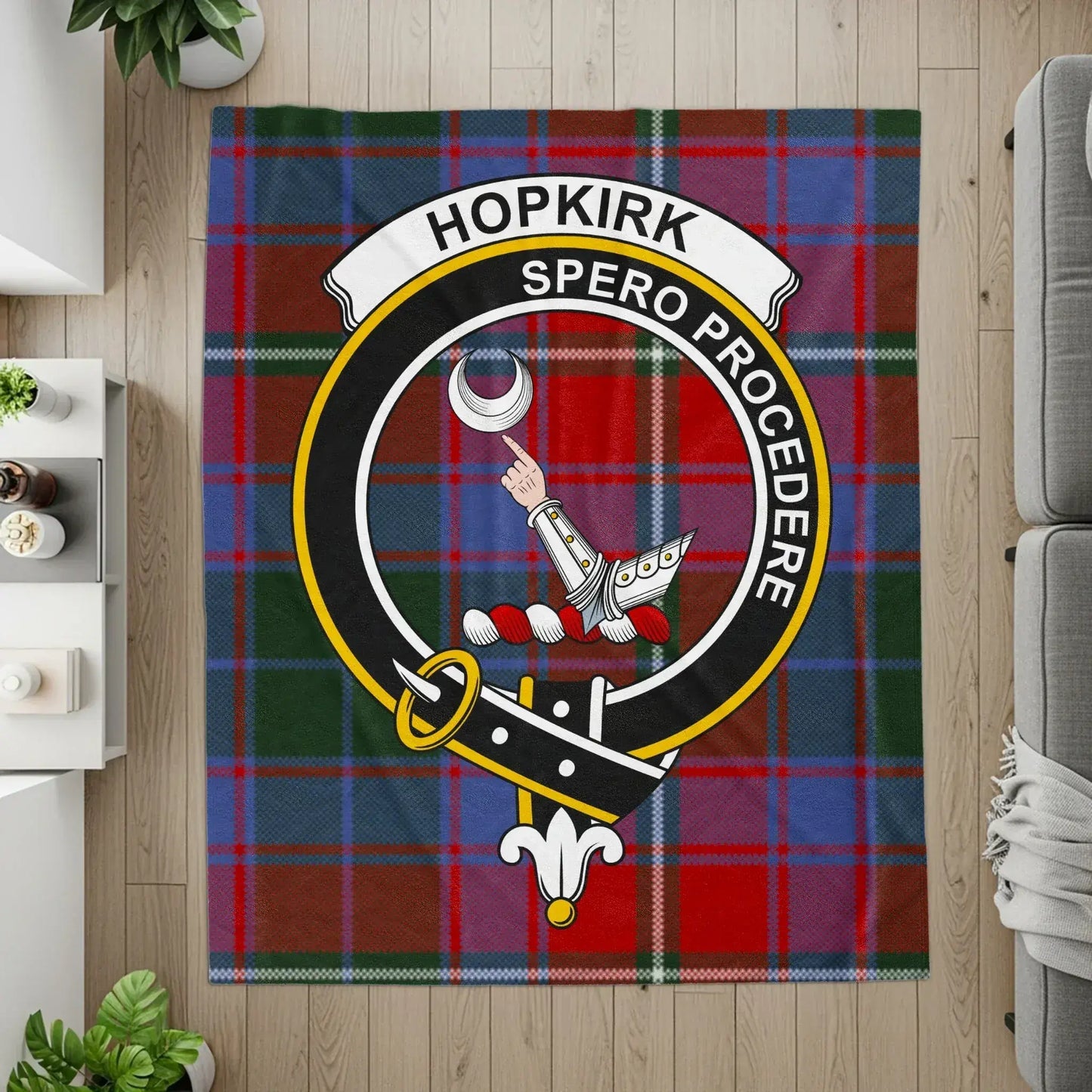 Hopkirk Spero Procedere Tartan Clan Crest product type