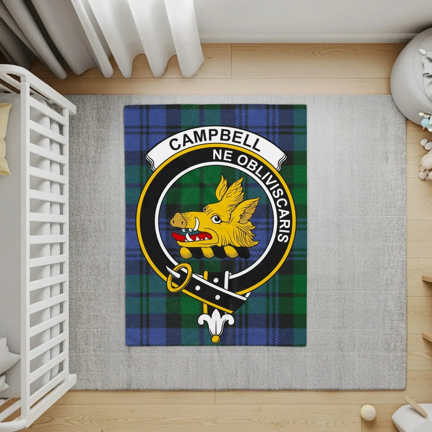 Campbell Tartan Clan Crest Emblem Super Soft Rug product